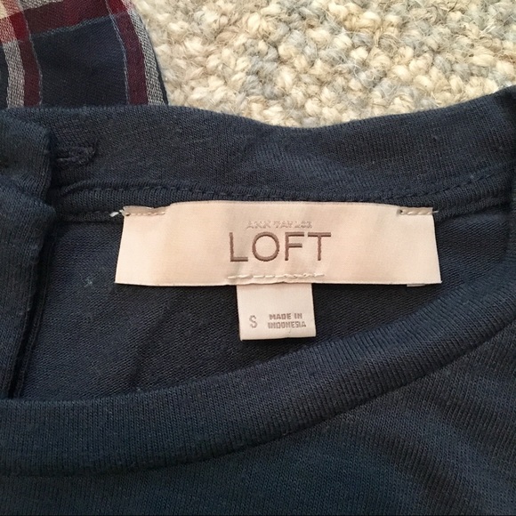 Plaid button back two in one sweater | navy, red - Picture 4 of 7